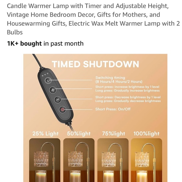 Modern Gold Candle Lamp - Picture 4 of 5